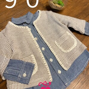 ★cute★『激カワ』Kids ダンガリーシャツ&ワッフルベストのSET