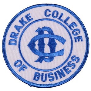 EF55 DRAKE COLLEGE OF BUSINESS 丸形 ワッペン パッチ ロゴ エンブレム アメリカ 米国 USA 輸入雑貨