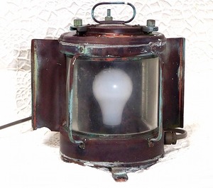 アンティーク　航海灯　中古　銅製　インテリア　置物　灯り　昭和レトロ　