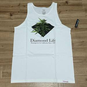 ラスト1 米国製 【L】 ダイヤモンドサプライ Diamond Supply Co タンクトップ 白 Homegrown スケーターブランド LA ストリート (TT3)