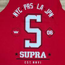 カリフォルニア発祥 【2XL】SUPRA スープラ タンクトップ 赤 Sロゴ ワールドワイド LA ストリート スケートボード USA規格_画像2