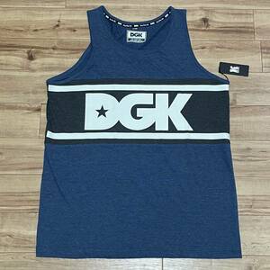 ロサンゼルス発祥 【XL】 DGK ディージーケー タンクトップ 青 インディゴ スケーターブランド ストリート HIPHOP カリフォルニア