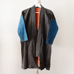 野良着 藍染 襤褸 縞模様 クレイジーパターン ジャパンヴィンテージ 鉄砲袖 着物 大正 Noragi Jacket Crazy Japan Vintage Kimono Boro