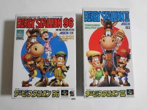 送料無料 即決 外箱付き 任天堂 スーパーファミコン SFC ダービースタリオン 3 96 セット シミュレーション レトロ ゲーム ソフト b566