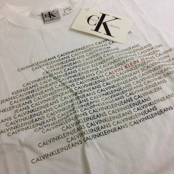 デッドストック USA製 90s Calvin Klein カルバンクライン Tシャツ ホワイト S/Mサイズ