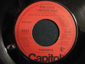 Tavares ： The Love I Never Had 7'' / 45s ★ Soul ☆ c/w In The City // 落札5点で送料無料