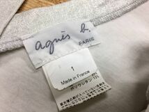 アニエスベー agnes b. フランス製 モード ストレッチ ラメプリント タンクトップ レディース コットン混合 1 シルバー_画像2