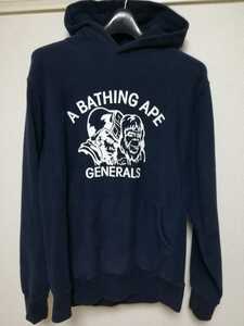 [ prompt decision ]A BATHING APE GENERALS HOODIE S navy sweat Parker Vintage Old 90s archive the first period 