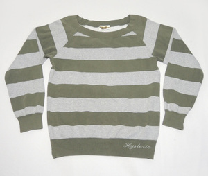 Hysteric Glamour( Hysteric Glamour )| stripe reverse side nappy wide neck sweatshirt /20S-5470/FREE | tube POXS