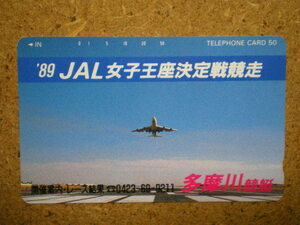 hiko・航空 110-82738　日本航空　JAL　多摩川競艇　テレカ