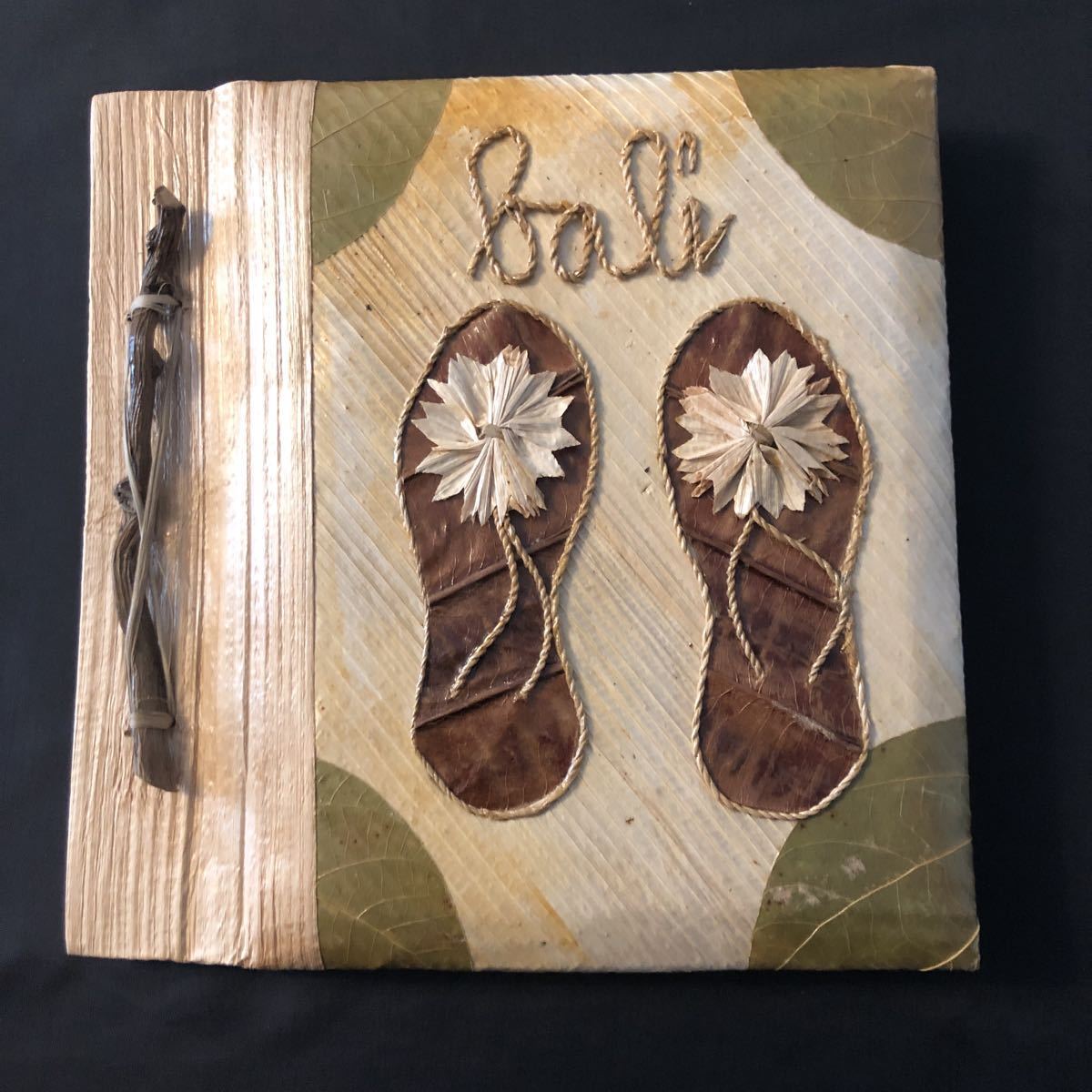 bali souvenir album handmade tree leaf natural interior, handmade works, interior, miscellaneous goods, ornament, object