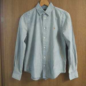  new goods Polo Ralph Lauren Denim shirt S size POLO RALPH LAUREN long sleeve long sleeve shirt lady's blue blue 