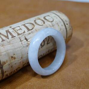 J677 ヒスイ 翡翠 リング 指輪 9号 ミャンマー ジェイド ジェダイト 送料無料