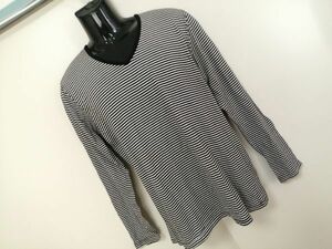 kkaa645 ■ TK TAKEO KIKUCHI ■ タケオキクチ Tシャツ カットソー トップス 長袖 ボーダー コットン 黒×白 L 3