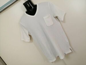 kkaa695 ■ AZUL by moussy ■ アズールバイマウジー Tシャツ カットソー トップス 半袖 ワッフル Vネック 白 オフホワイト M