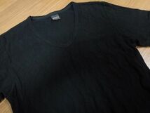 kkaa728 ■ AGENT ■ エージェント カットソー Tシャツ ニット Vネック トップス チェック 半袖 コットン 黒 L_画像6