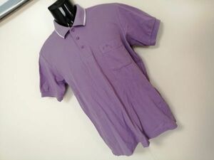 kkaa732 ■ Wood Bell ■ ウッドベル ポロシャツ カットソー トップス 半袖 鹿の子 パープル 紫 Mサイズくらい