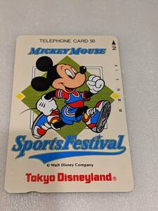 50度数 テレカ 東京ディズニーランド 1990年 ミッキーマウス スポーツフェスティバル テレホンカード TDL 45536-5