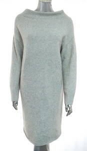  two point successful bid free shipping! R02 LOUNIE Lounie One-piece knitted long sleeve light gray size free 