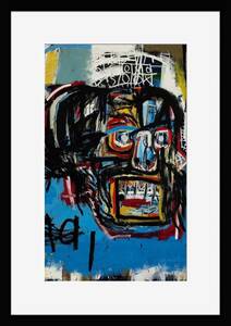 FB03W-ジャン＝ミシェル・バスキア Basquiat 白マット frame フレーム有 枠有 マット有 インテリア A4 置物 ポスター 模写