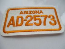 ARIZONA AD-3573 アリゾナ州 ナンバープレート ワッペン/ パッチ 刺繍 ステッカー 看板 USA グランドキャニオン アメカジ 古着 ③ 486_画像4