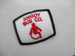 ビンテージ AMBOY BUS CO バス 車椅子 スクール ロゴ マーク ワッペン/パッチ 刺繍 USA カスタム 古着 海外 アメリカ ① 489