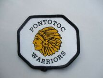ビンテージ PONTOTOC WARRIORS インディアン フットボール ロゴ プリント ワッペン/企業 パッチ 刺繍 USA 古着 アメリカ 490_画像3