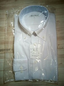 メンズチェックシャツ　Ｓ　白×ライトグレー　ポリエステル50％綿50％ 【RMS-125】