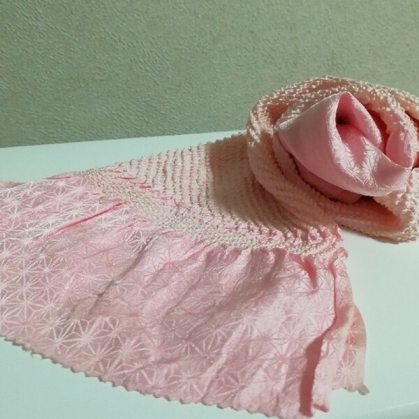 【正絹】絞り帯揚げ ライトピンク 桜色