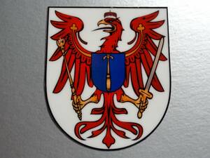 □M ブランデンブルク紋章ステッカーMサイズ　縦7.5cm　1枚□プロイセン_ヨーロッパ ドイツ EM