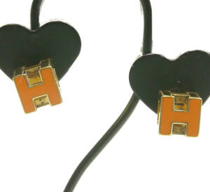  finest quality goods Hermes earrings H Cube orange Gold standard popular genuine article judgment ending 