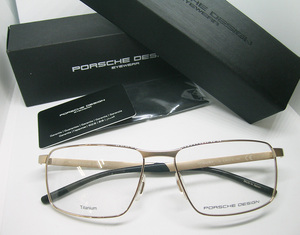 PORSCHE DESIGN 正規品 眼鏡フレーム メガネ P8337-C ゴールド 金縁 スクエア チタン 軽量