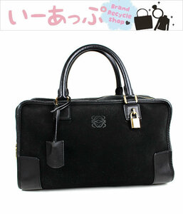 Loewe Handbag Amazona Tote Bag Черная замшевая черная o109, Лоу, для женщин, Сумочка