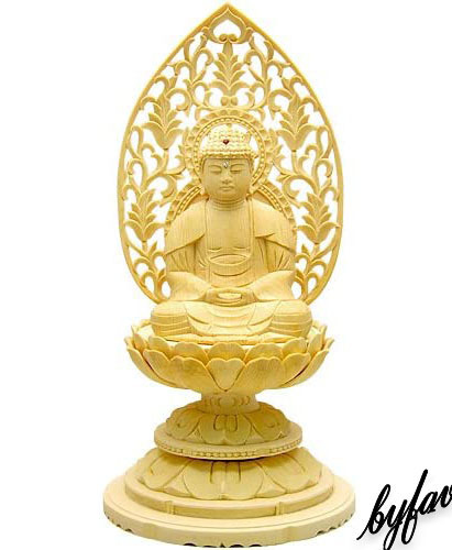 【表情にこだわりのある釈迦如来様】 木彫り 仏像 白木製 曹洞宗・臨済宗 法事 仏具 仏壇用