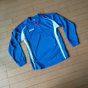 * новый товар *. сделка Asics футболка с длинным рукавом ребенок 160 см синий ..... спорт 