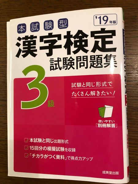 本試験型 漢字検定3級試験問題集 (19年版) 成美堂出版編集部 (著者)