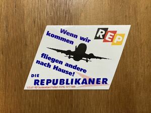 ★レトロなヨーロッパのステッカー★D226★車・バイク・スーツケース・コレクションに★広告REP飛行機ジェット機ビンテージドイツフランス