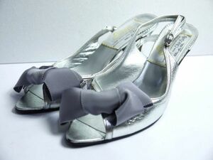  прекрасный товар pipiPIPPI сандалии серебряный цвет серебряный 37.5 23.5cm сделано в Японии P510-80