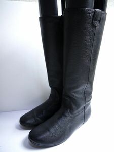  Tsumori Chisato boots black leather 23.5cm low heel P239-75 A