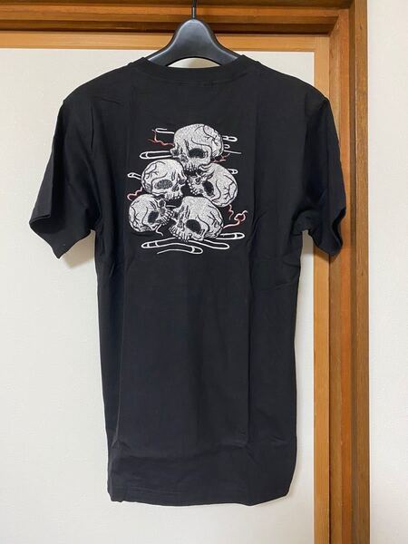 【最終値下げ】新品未使用 Mサイズ 刺繍Tシャツ 和柄 ドクロ ガイコツ