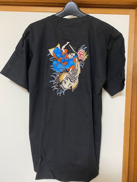 新品未使用 Lサイズ 黒色 刺繍 半袖Tシャツ