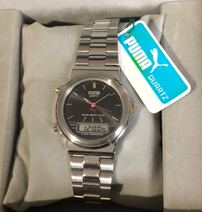 Puma ORIENT 日本製 デジアナ ウォッチ ブレスレット 黒 アナデジ コラボ 時計 や OLD DIGITAL や Y2K デザイン 好きに も