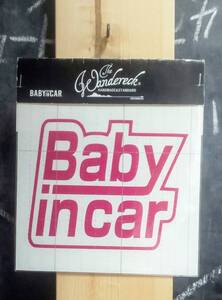 ★送料無料★ 新品 The Wandereck ステッカー BABY IM CAR ザ ワンダレック STD アウトドア DIY ピンク 12cm