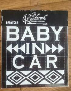 ★送料無料★ 新品 The Wandereck ステッカー BABY IM CAR ザ ワンダレック Aネイティブ アウトドア DIY ホワイト 12cm