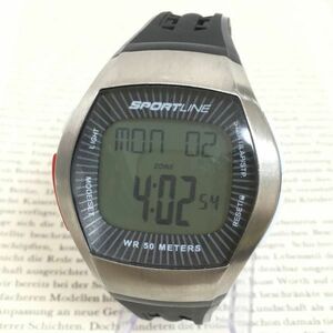 ★SPORTLINE 多機能 デジタル メンズ 腕時計★ スポーツライン クロノグラフ 稼動品 F3495