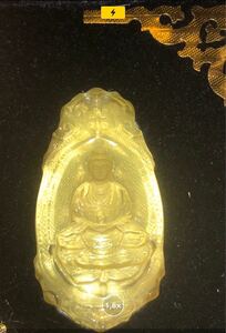 【高級】釈迦様　天然シトリン手彫刻. 仏教美術 手作り