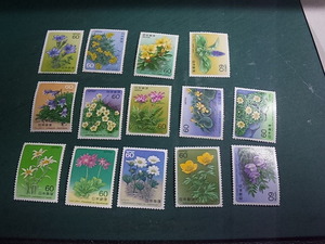  unused stamp [ Alpine plants series no. 1~7 compilation ] single one-side 14 kind ..60 jpy ×14 840 jpy minute 