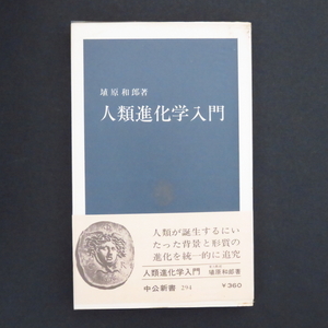 本 新書 中公新書 294 「人類進化学入門」 埴原和郎著 中央公論社 透明カバー付き 帯付き