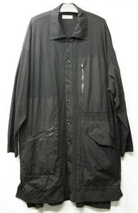 ヨウジヤマモト プールオム：切替 綿 ロング ジャケット 3 （ オーバーサイズ コート Yohji Yamamoto pour HOMME Big Long Jacket Coat 3