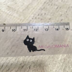 ★送料無料!メガロマニア★黒い猫★空を見つめる★サンリオ★レア★懐かしキャラ★定規★